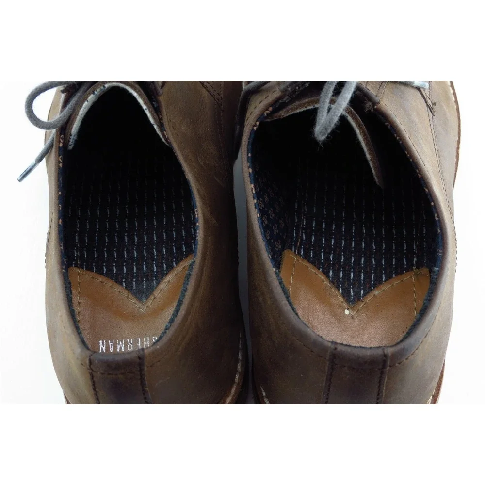 Ben‎ Sherman Men's Derby Oxfords Size 8 Brown Leather Almond Toe Dress Shoe
